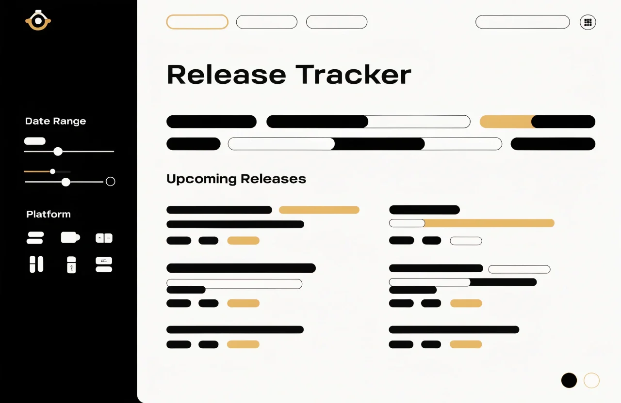 Video game release calendar and tracker dashboard